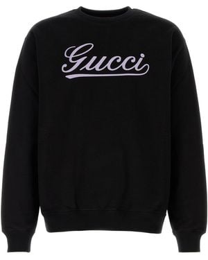 Gucci Felpa Con Ricamo - Nero