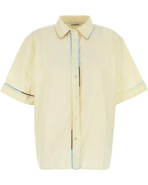 Amotea Pastel Yellow Poplin Manu' Shirt - Multicolour