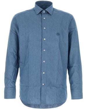 Etro Air Force Blue Chambray Shirt