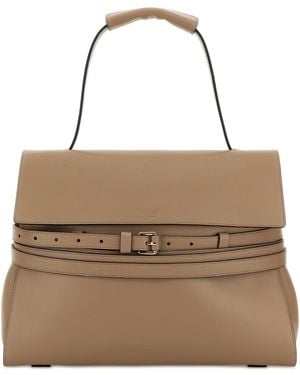 Moschino Beige Nappa Leather Shoulder Bag - Natural