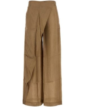 THE ROSE IBIZA Camel Silk Amanda Pant - Natural