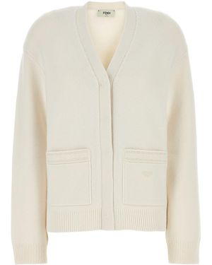 Fendi Cashmere Cardigan - White