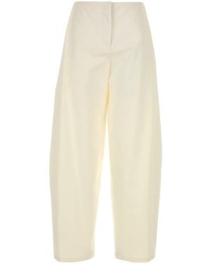 The Row Ivory Cotton Blend Wide-leg Galileo Pant - White