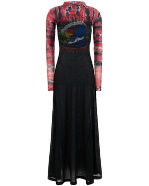 Balenciaga Printed Jersey Dress - Black