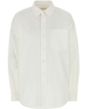 T By Alexander Wang Camicia oversize in oxford bianco