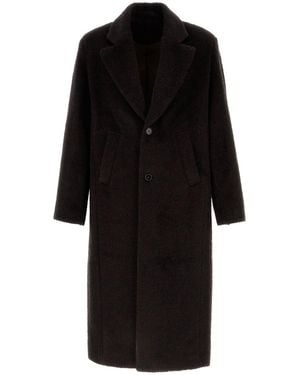 Séfr Cappotto Maico in misto lana testa di moro - Nero