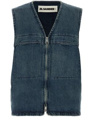 Jil Sander Denim Vest - Blue