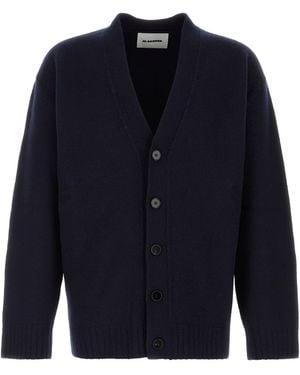 Jil Sander V Neck Cardigan - Blue
