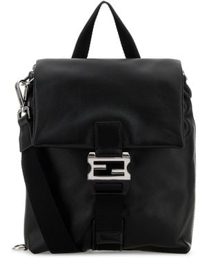 Fendi Borsa a mano Flux in pelle nera - Nero