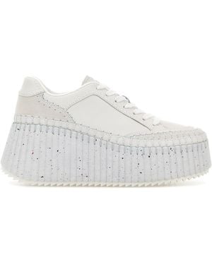 Chloé Leather Nama Trainers - White