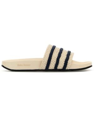 adidas Slippers Adilette in pelle avorio - Nero