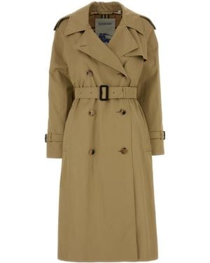 Burberry Beige Gabardine Castleford Trench Coat - Green