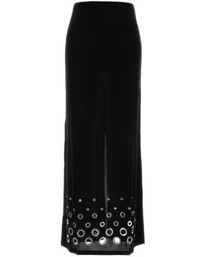 Rabanne Black Stretch Cupro Skirt
