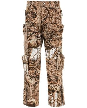 1989 STUDIO Printed Cotton Cargo Jeans - Natural