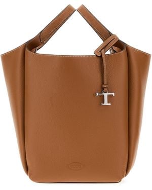 Tod's Camel Leather Apa Bucket Bag - Brown