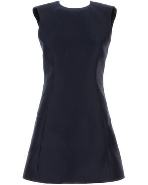 Balenciaga Midnight Wool Blend Mini Dress - Blue