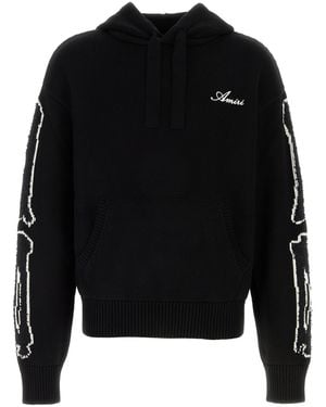 Amiri Felpa in misto cotone nero