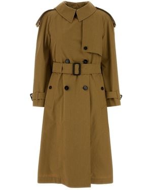 Burberry Mud Canvas Fitzrovia Trench Coat - Green