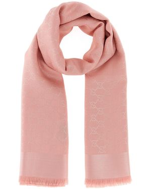 Gucci Sciarpa in misto seta rosa