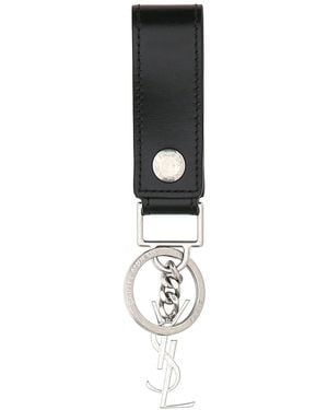 Saint Laurent Portachiavi Monogram in pelle nera - Nero