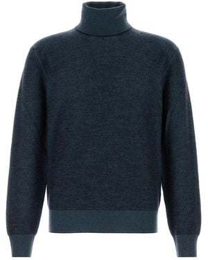 Brioni Melange Blue Cashmere Blend Sweater