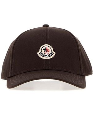 Moncler Cappello da baseball in cotone cioccolato - Multicolore