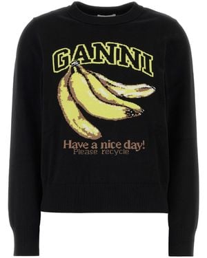 Ganni Black Cotton Jumper
