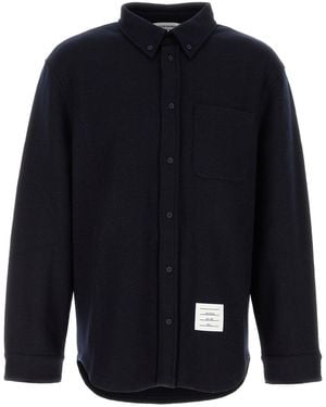 Thom Browne Oversized Herringbone Shirt - Blue