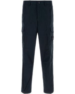 Stone Island Navy Blue Cotton Cargo Pant