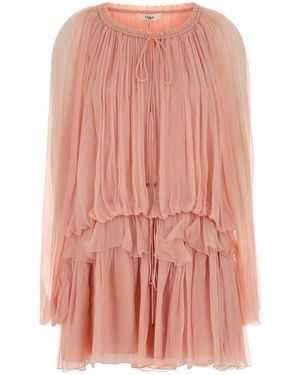Chloé Muslin Mini Dress - Pink