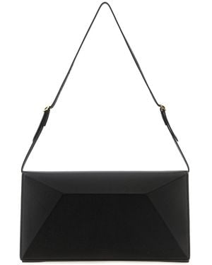 Jil Sander Black Leather Medium File Shoulder Bag