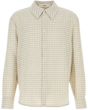 Séfr Embroidered Cotton Blend Wed Shirt - White