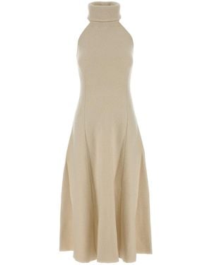 Magda Butrym Ivory Wool Blend Dress - Natural