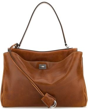 Balenciaga Caramel Leather Medium Rodeo Handbag - Brown
