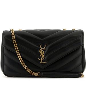Saint Laurent Borsa a spalla LouLou media in pelle nera - Nero