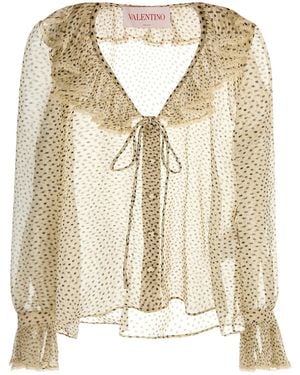 Valentino Garavani Printed Georgette Shirt - Natural