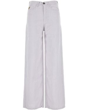 Lois Lilac Linen Wide-leg Pant - White