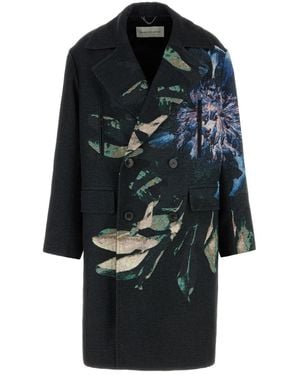 Dries Van Noten Embroidery Polyester Blend Coat - Black