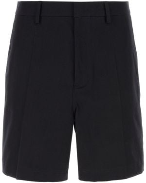 Valentino Garavani Midnight Blue Stretch Cotton Bermuda Shorts - Black