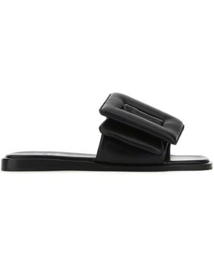 Boyy Slippers Puffy in pelle nera - Nero
