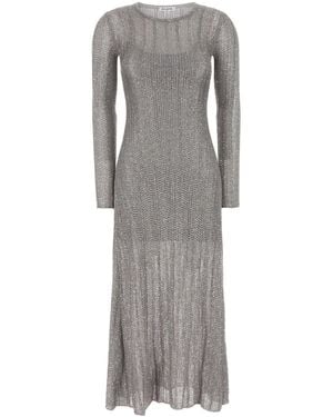 Alaïa Silver Crochet Dress - Grey