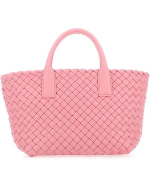 Bottega Veneta Borsa a mano Cabat mini in pelle rosa