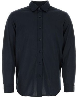 Brioni Camicia in misto seta blu notte