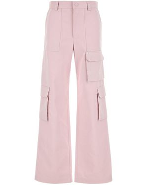 Gucci Pantalone cargo in cotone rosa pastello