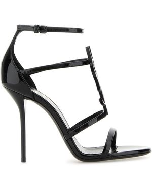 Saint Laurent Sandali Cassandra in pelle nera - Nero