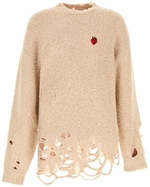 Doublet Maglione in cotone rosa pastello melangè - Neutro