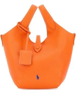 Polo Ralph Lauren Orange Leather Handbag