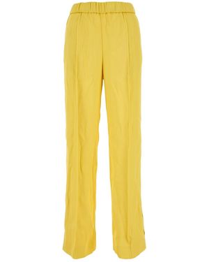 Jil Sander Viscose Wide-Leg Pant - Yellow