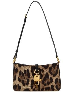 Dolce & Gabbana Printed Fabric Lock Shoulder Bag - Metallic