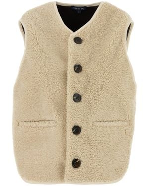 Soeur Sand Teddy Fabric Fusil Vest - Natural